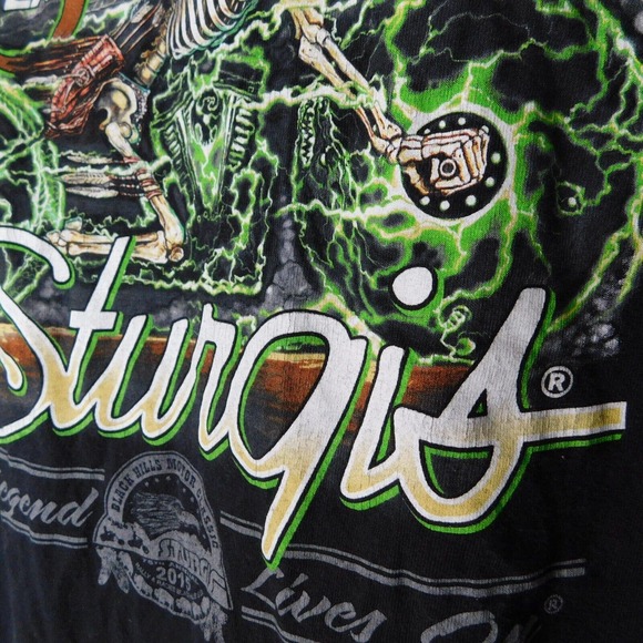 Sturgis Tee Shirt Adult 3XL 2015 Black Hills Biker Motorcycle Black Short Sleeve - Picture 10 of 10